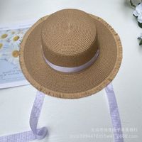 Women's Pastoral Simple Style Solid Color Bowknot Big Eaves Straw Hat sku image 19