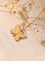 304 Stainless Steel 18K Gold Plated Hawaiian Vacation Tropical Plating Animal Heart Shape Shell Pendant Necklace sku image 2