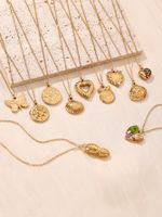 304 Stainless Steel 18K Gold Plated Hawaiian Vacation Tropical Plating Animal Heart Shape Shell Pendant Necklace sku image 12