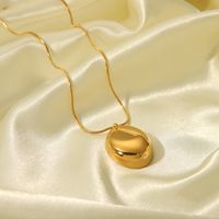 304 Stainless Steel 18K Gold Plated Basic Modern Style Polishing Plating Geometric Solid Color Pendant Necklace main image 9