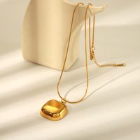 Edelstahl 304 18 Karat Vergoldet Basic Moderner Stil Polieren Überzug Geometrisch Einfarbig Halskette Mit Anhänger main image 10