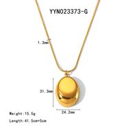 304 Stainless Steel 18K Gold Plated Basic Modern Style Polishing Plating Geometric Solid Color Pendant Necklace sku image 9