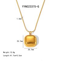 304 Stainless Steel 18K Gold Plated Basic Modern Style Polishing Plating Geometric Solid Color Pendant Necklace sku image 10