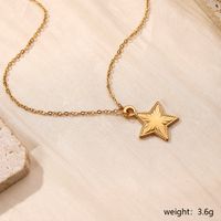 304 Stainless Steel 18K Gold Plated Hawaiian Marine Style Beach Plating Animal Moon Butterfly Pendant Necklace main image 4