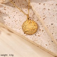 304 Stainless Steel 18K Gold Plated Hawaiian Marine Style Beach Plating Animal Moon Butterfly Pendant Necklace main image 9