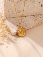 304 Stainless Steel 18K Gold Plated Hawaiian Marine Style Beach Plating Animal Moon Butterfly Pendant Necklace sku image 1