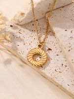 304 Stainless Steel 18K Gold Plated Hawaiian Marine Style Beach Plating Animal Moon Butterfly Pendant Necklace sku image 9