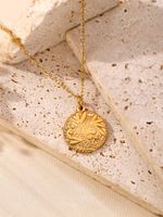 304 Stainless Steel 18K Gold Plated Hawaiian Marine Style Beach Plating Animal Moon Butterfly Pendant Necklace sku image 3