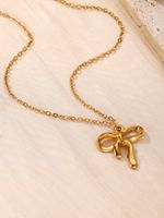 304 Stainless Steel 18K Gold Plated Hawaiian Marine Style Beach Plating Animal Moon Butterfly Pendant Necklace sku image 12
