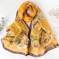 Women's Vacation Color Block Floral Polyester Silk Scarves sku image 56