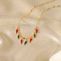 Wholesale IG Style Bohemian Modern Style Chili Copper 14K Gold Plated Pendant Necklace main image 4