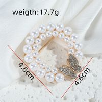 Elegant Pastoral Butterfly Alloy Inlay Rhinestones Pearl Women's Brooches 1 Piece main image 2