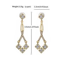 1 Pair Basic Modern Style Classic Style Geometric Tassel Flower Plating Inlay Copper Artificial Gemstones 14K Gold Plated Drop Earrings main image 3