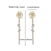 1 Pair Basic Modern Style Classic Style Geometric Tassel Flower Plating Inlay Copper Artificial Gemstones 14K Gold Plated Drop Earrings main image 4