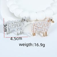 IG Style Cute Sheep Alloy Inlay Rhinestones Pearl Women's Brooches 1 Piece main image 2