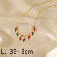 Wholesale IG Style Bohemian Modern Style Chili Copper 14K Gold Plated Pendant Necklace sku image 1