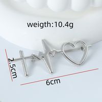 Romantic Simple Style Electrocardiogram Alloy Asymmetrical Hollow Out Women's Brooches 1 Piece main image 2
