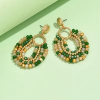 1 Pair Simple Style Classic Style Color Block Patchwork Iron Drop Earrings main image 3