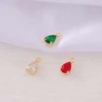 1 Piece 5*10mm Copper Zircon 18K Gold Plated Water Droplets Polished Pendant main image 6