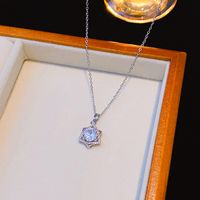 Wholesale Elegant Lady Star 304 Stainless Steel Copper Hollow Out Inlay 18K Gold Plated K Gold Plated Zircon Pendant Necklace main image 5