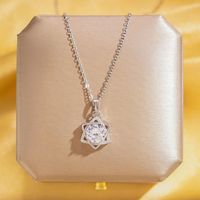 Wholesale Elegant Lady Star 304 Stainless Steel Copper Hollow Out Inlay 18K Gold Plated K Gold Plated Zircon Pendant Necklace sku image 1