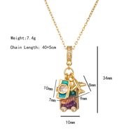 Wholesale Elegant Lady Camera Airplane 304 Stainless Steel Copper Enamel Hollow Out Inlay 18K Gold Plated K Gold Plated Zircon Pendant Necklace main image 2