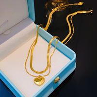 304 Stainless Steel 18K Gold Plated IG Style Fairy Style Elegant Heart Shape Pendant Necklace main image 3