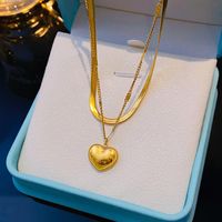 304 Stainless Steel 18K Gold Plated IG Style Fairy Style Elegant Heart Shape Pendant Necklace main image 5