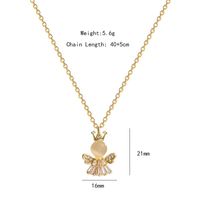 Wholesale Elegant Lady Streetwear Angel 304 Stainless Steel Copper Inlay 18K Gold Plated K Gold Plated Opal Zircon Pendant Necklace main image 2