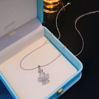 Wholesale Elegant Lady Streetwear Angel 304 Stainless Steel Copper Inlay 18K Gold Plated K Gold Plated Opal Zircon Pendant Necklace main image 6