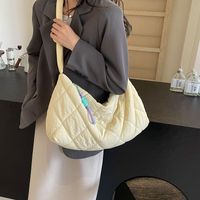 Women's Medium Pu Leather Lingge Basic Classic Style Square Zipper Tote Bag sku image 3