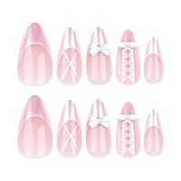 Princess Sweet Bow Knot ABS Wear Manicure A Pack Of 24 main image 2