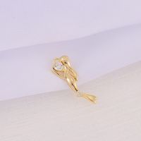 1 Piece 7 * 20mm Copper Zircon 18K Gold Plated Mermaid Polished Pendant main image 5