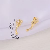 1 Piece 7 * 20mm Copper Zircon 18K Gold Plated Mermaid Polished Pendant main image 2