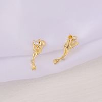 1 Piece 7 * 20mm Copper Zircon 18K Gold Plated Mermaid Polished Pendant main image 6