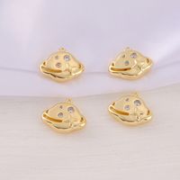 1 Piece 12 * 15mm Copper Zircon 18K Gold Plated Planet Polished Pendant main image 1