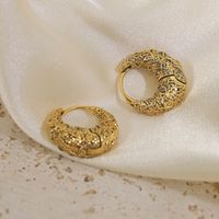 1 Pair Elegant Lady Streetwear Geometric Copper 14K Gold Plated Hoop Earrings main image 3