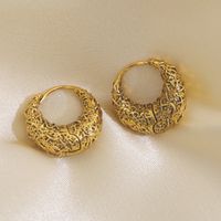 1 Pair Elegant Lady Streetwear Geometric Copper 14K Gold Plated Hoop Earrings main image 5