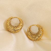 1 Pair Elegant Lady Streetwear Geometric Copper 14K Gold Plated Hoop Earrings main image 7