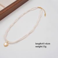 Elegant Glam Vintage Style Heart Shape Imitation Pearl Titanium Steel Copper Handmade Shell Gold Plated Women's Pendant Necklace main image 4