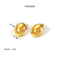 304 Stainless Steel 18K Gold Plated IG Style Classic Style Polishing Plating Irregular Solid Color Earrings Necklace main image 3