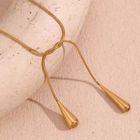 Edelstahl 304 18 Karat Vergoldet IG-Stil Retro Einfacher Stil Einfarbig Halskette Mit Anhänger sku image 1