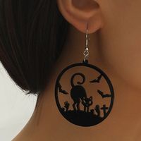1 Pair Gothic Cool Style Cat Spider Bat Arylic Drop Earrings main image 6