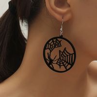 1 Pair Gothic Cool Style Cat Spider Bat Arylic Drop Earrings main image 7