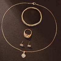 Elegant Shiny Geometric Artificial Diamond Alloy Wholesale Jewelry Set main image 6