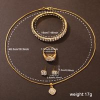 Elegant Shiny Geometric Artificial Diamond Alloy Wholesale Jewelry Set main image 2