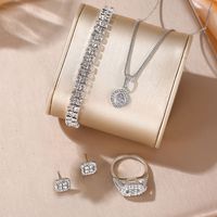 Elegant Shiny Geometric Artificial Diamond Alloy Wholesale Jewelry Set main image 3