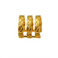 1 Piece Punk Commute Round Rhombus Frill Hollow Out Inlay Copper Zircon 18K Gold Plated White Gold Plated Ear Cuffs main image 6
