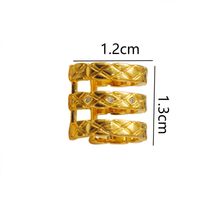 1 Piece Punk Commute Round Rhombus Frill Hollow Out Inlay Copper Zircon 18K Gold Plated White Gold Plated Ear Cuffs sku image 1