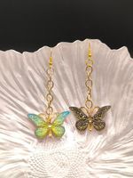 1 Piece Romantic Sweet Bee Dragonfly Butterfly Three-dimensional Alloy Resin Gold Plated Drop Earrings main image 9